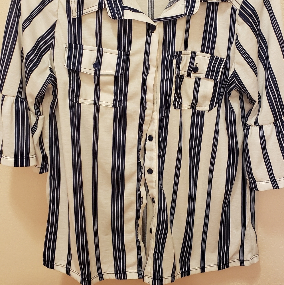 Button-Down Dress shirt with Bell sleeves